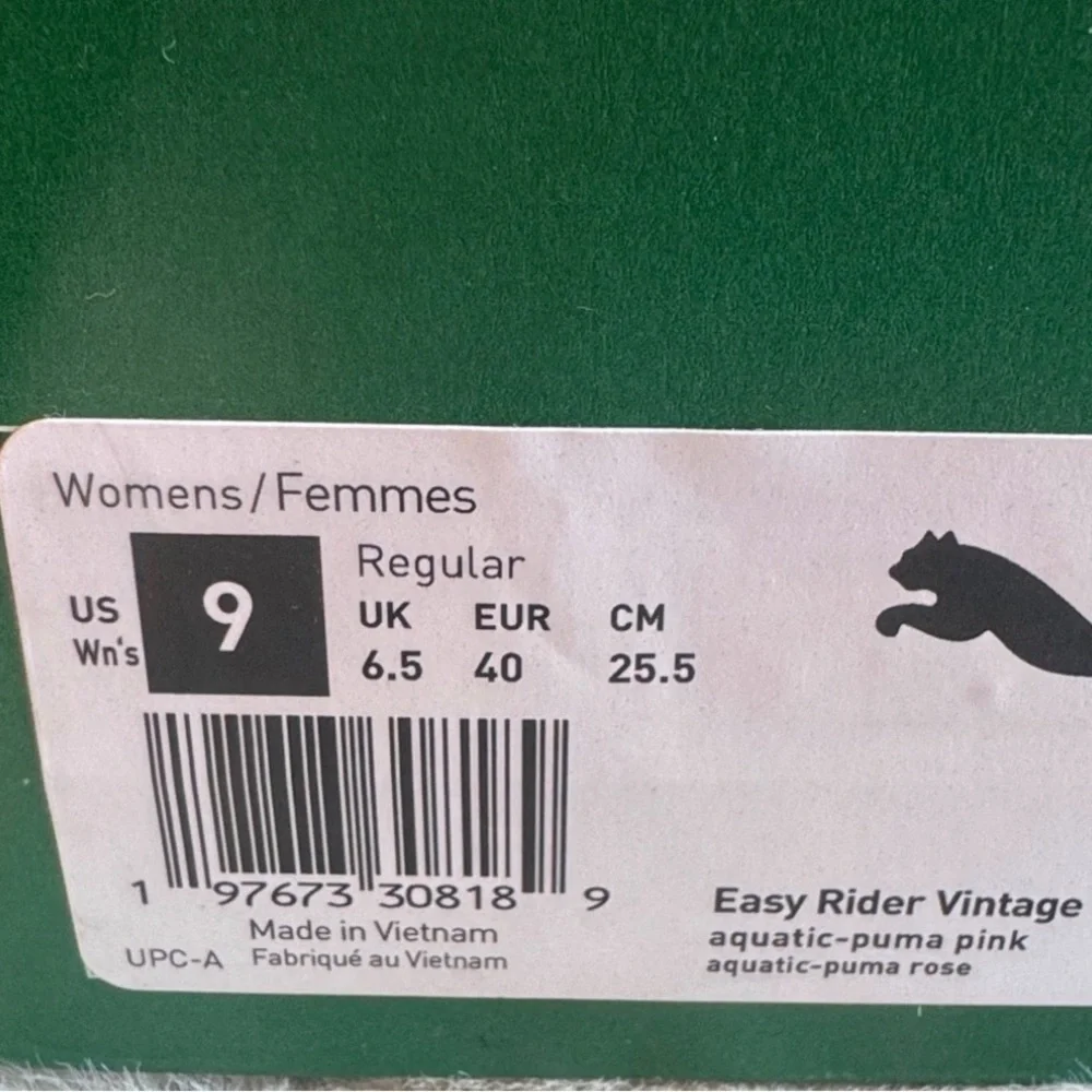 NWT Puma Women's Easy Rider Vintage Sneaker in Teal with Pink size 9 - Picture 6 of 7